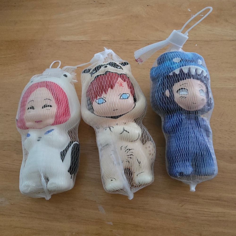 Naruto Shippuden Squishy Foam Figures Sakura Gaara Hinata Animal Outfits Set 3pc